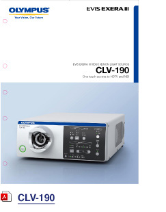 Front cover of brochure for CLV-190 video processor and light source