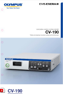 Front cover of brochure for CV-190 video processor and light source