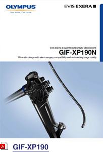 Front cover of brochure for GIF-XP190N gastroscope