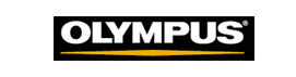 Reverse black Olympus logo with yellow underline