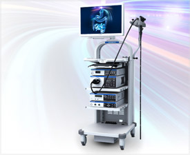 Endoscopic platform with monitor on top